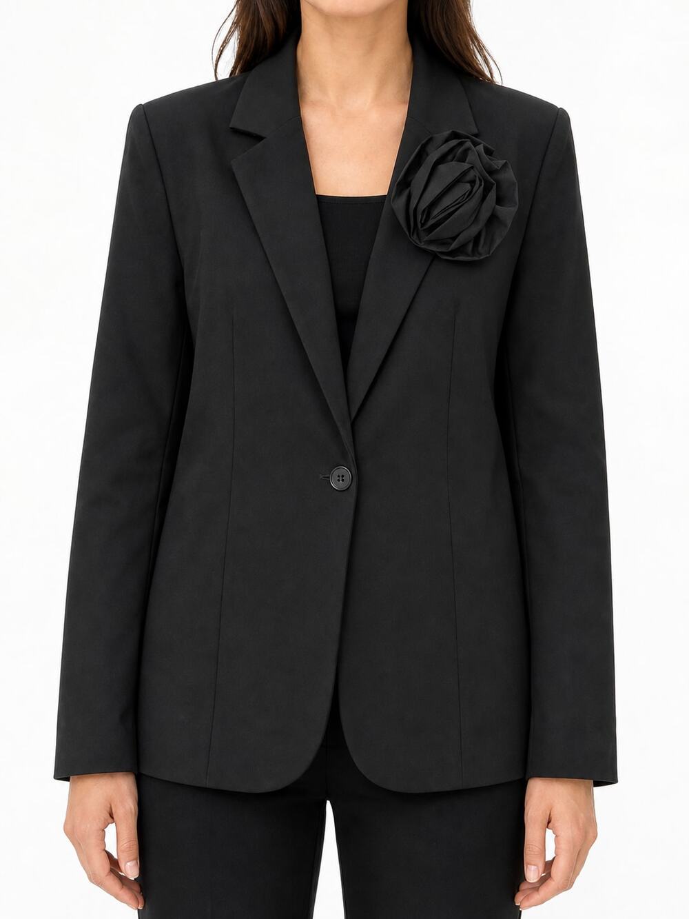 Carolina Herrera Good Girl Black Rose Blazer Statement Jacket Women's M/L